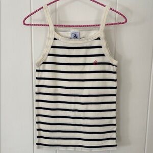Petit Bateau Cream and Navy Blur Striped Camisole